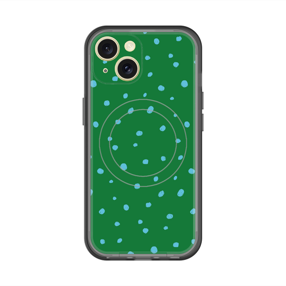 スリムプロテクションプレミアムケース with MagSafe［ Drawing Dot - Green ］