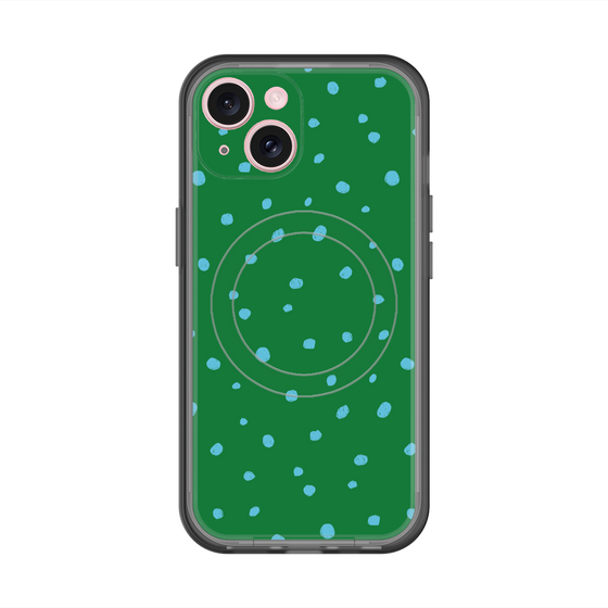 スリムプロテクションプレミアムケース with MagSafe［ Drawing Dot - Green ］