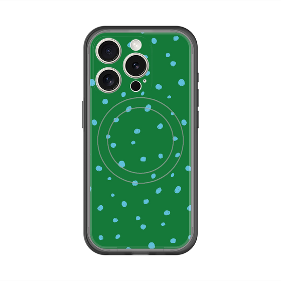 スリムプロテクションプレミアムケース with MagSafe［ Drawing Dot - Green ］