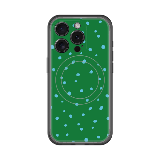 スリムプロテクションプレミアムケース with MagSafe［ Drawing Dot - Green ］
