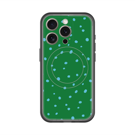 スリムプロテクションプレミアムケース with MagSafe［ Drawing Dot - Green ］