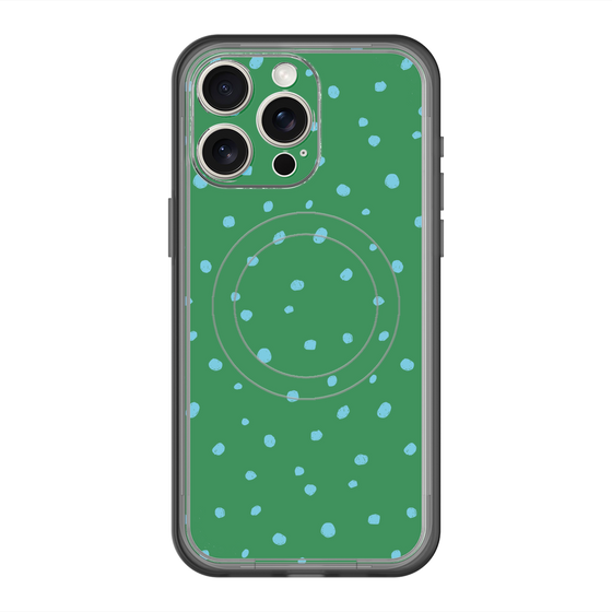 スリムプロテクションプレミアムケース with MagSafe［ Drawing Dot - Green ］