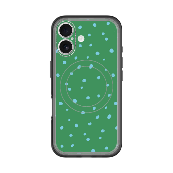 スリムプロテクションプレミアムケース with MagSafe［ Drawing Dot - Green ］