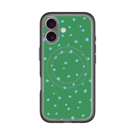 スリムプロテクションプレミアムケース with MagSafe［ Drawing Dot - Green ］