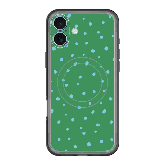 スリムプロテクションプレミアムケース with MagSafe［ Drawing Dot - Green ］