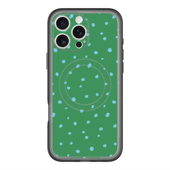 スリムプロテクションプレミアムケース with MagSafe［ Drawing Dot - Green ］