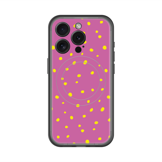 スリムプロテクションプレミアムケース with MagSafe［ Drawing Dot - Pink ］