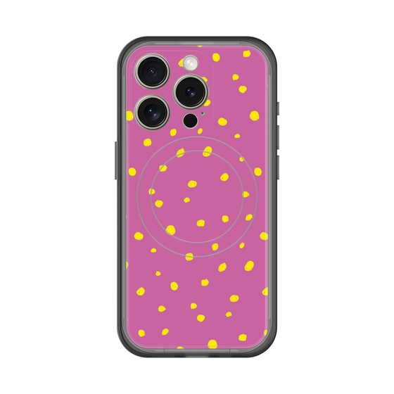スリムプロテクションプレミアムケース with MagSafe［ Drawing Dot - Pink ］