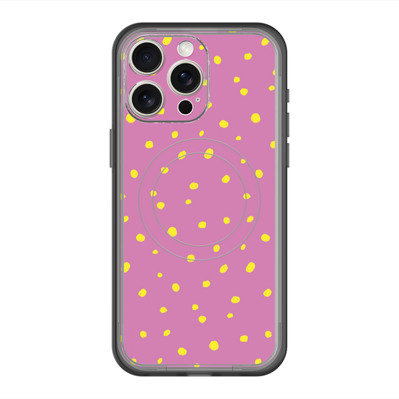 スリムプロテクションプレミアムケース with MagSafe［ Drawing Dot - Pink ］