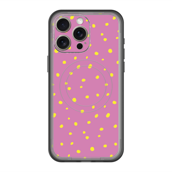 スリムプロテクションプレミアムケース with MagSafe［ Drawing Dot - Pink ］