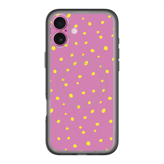 スリムプロテクションプレミアムケース with MagSafe［ Drawing Dot - Pink ］
