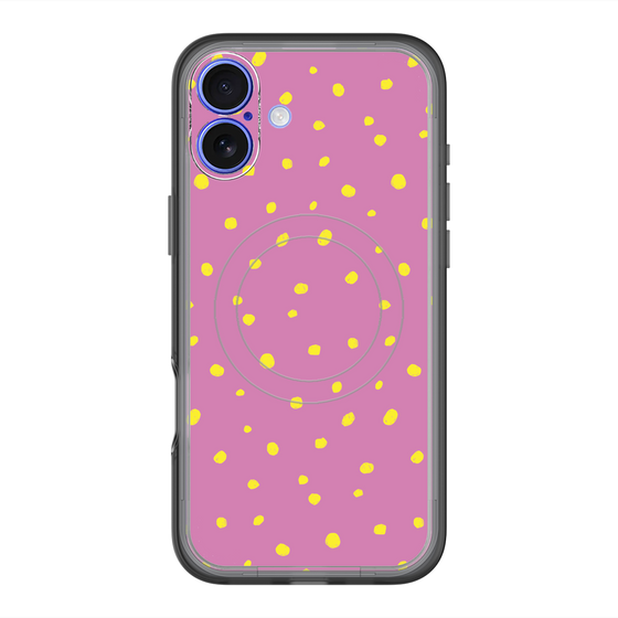 スリムプロテクションプレミアムケース with MagSafe［ Drawing Dot - Pink ］