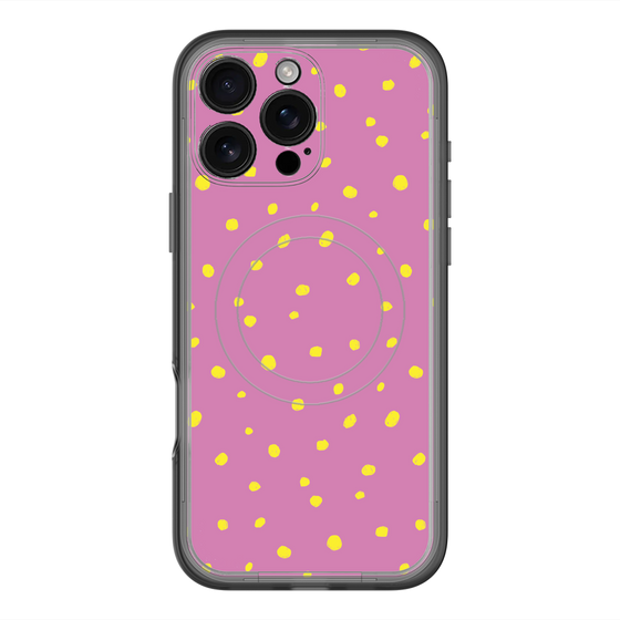 スリムプロテクションプレミアムケース with MagSafe［ Drawing Dot - Pink ］