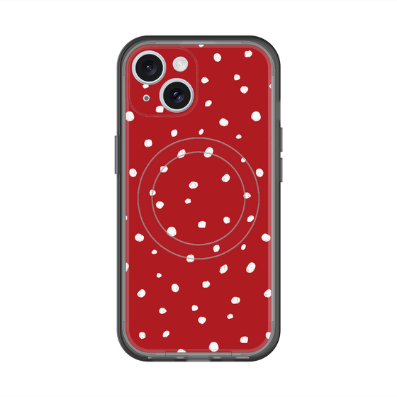 スリムプロテクションプレミアムケース with MagSafe［ Drawing Dot - Red ］