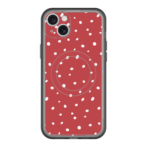 スリムプロテクションプレミアムケース with MagSafe［ Drawing Dot - Red ］