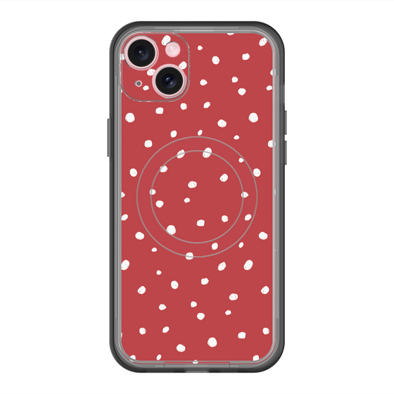 スリムプロテクションプレミアムケース with MagSafe［ Drawing Dot - Red ］