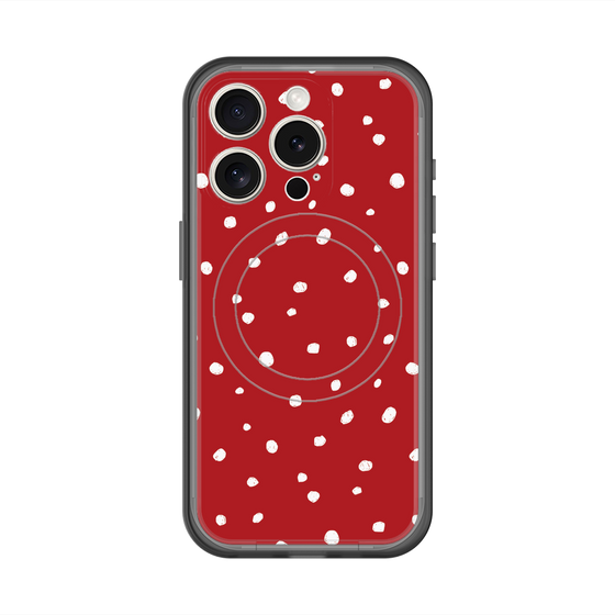 スリムプロテクションプレミアムケース with MagSafe［ Drawing Dot - Red ］