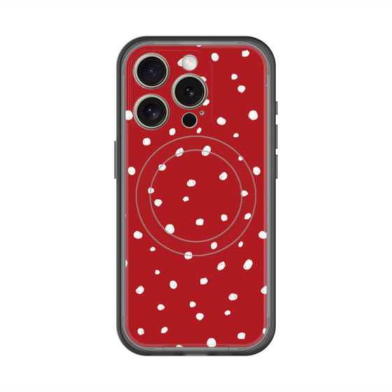 スリムプロテクションプレミアムケース with MagSafe［ Drawing Dot - Red ］