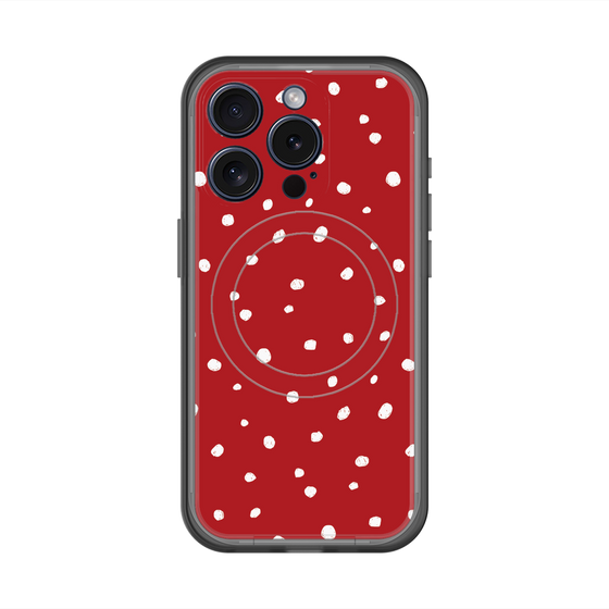 スリムプロテクションプレミアムケース with MagSafe［ Drawing Dot - Red ］