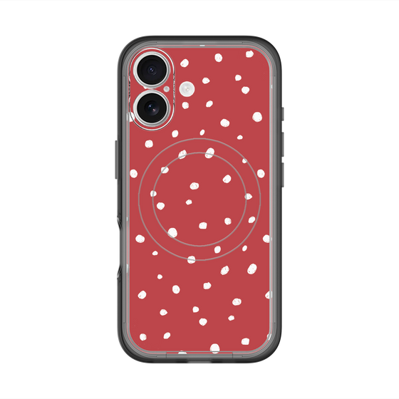 スリムプロテクションプレミアムケース with MagSafe［ Drawing Dot - Red ］