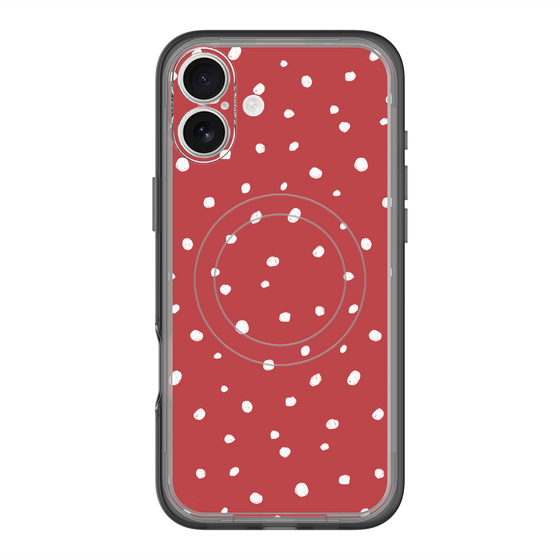 スリムプロテクションプレミアムケース with MagSafe［ Drawing Dot - Red ］