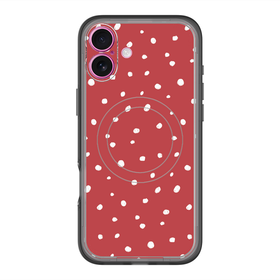 スリムプロテクションプレミアムケース with MagSafe［ Drawing Dot - Red ］