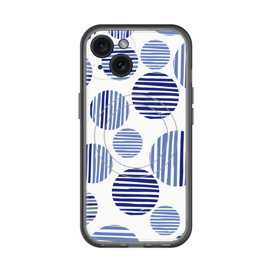 スリムプロテクションプレミアムケース with MagSafe［ Nordic Dot - Blue ］
