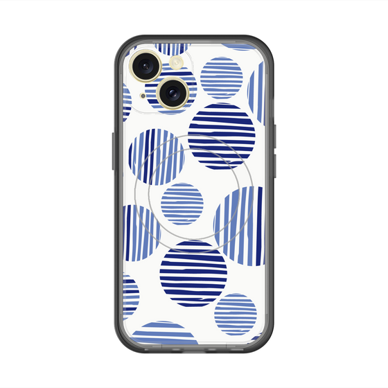 スリムプロテクションプレミアムケース with MagSafe［ Nordic Dot - Blue ］