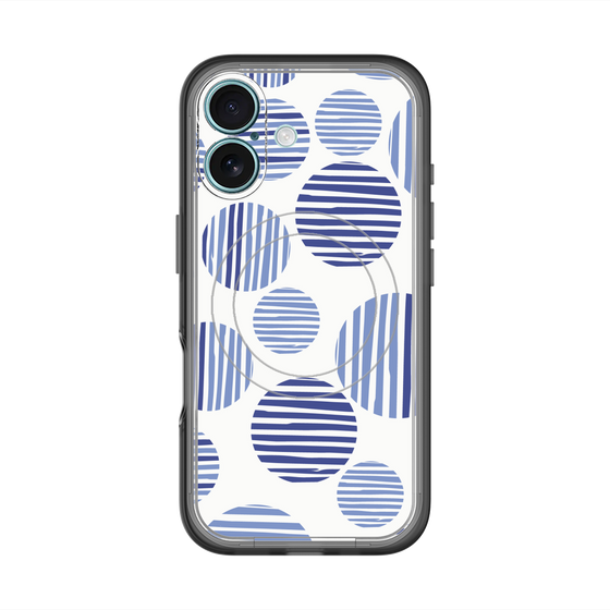 スリムプロテクションプレミアムケース with MagSafe［ Nordic Dot - Blue ］
