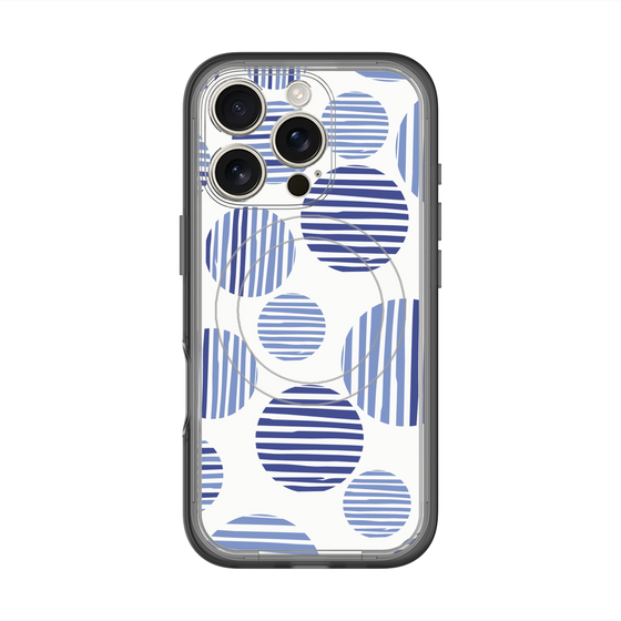 スリムプロテクションプレミアムケース with MagSafe［ Nordic Dot - Blue ］