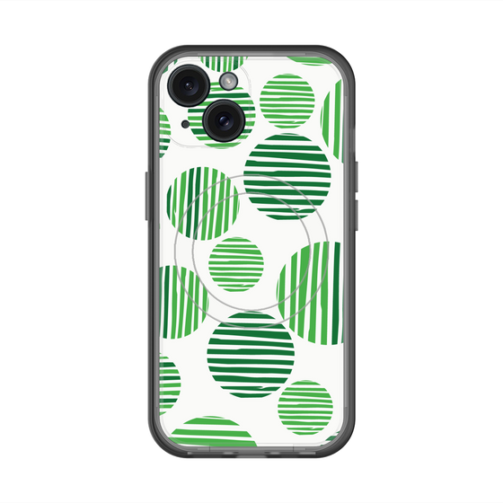 スリムプロテクションプレミアムケース with MagSafe［ Nordic Dot - Green ］