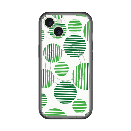 スリムプロテクションプレミアムケース with MagSafe［ Nordic Dot - Green ］