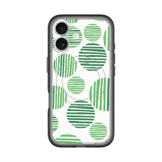 スリムプロテクションプレミアムケース with MagSafe［ Nordic Dot - Green ］