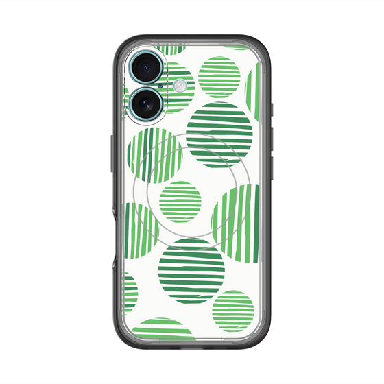 スリムプロテクションプレミアムケース with MagSafe［ Nordic Dot - Green ］