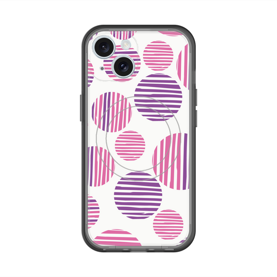 スリムプロテクションプレミアムケース with MagSafe［ Nordic Dot - Pink ］