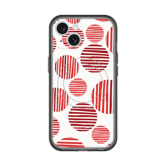 スリムプロテクションプレミアムケース with MagSafe［ Nordic Dot - Red ］