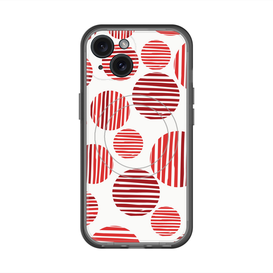 スリムプロテクションプレミアムケース with MagSafe［ Nordic Dot - Red ］