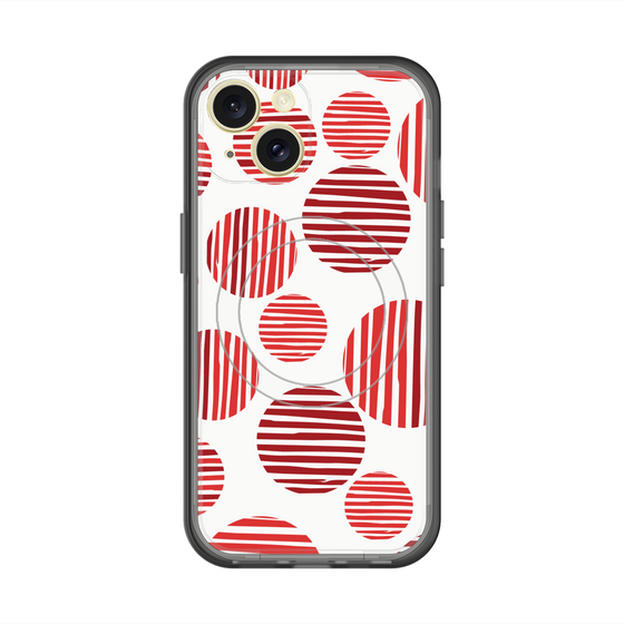 スリムプロテクションプレミアムケース with MagSafe［ Nordic Dot - Red ］