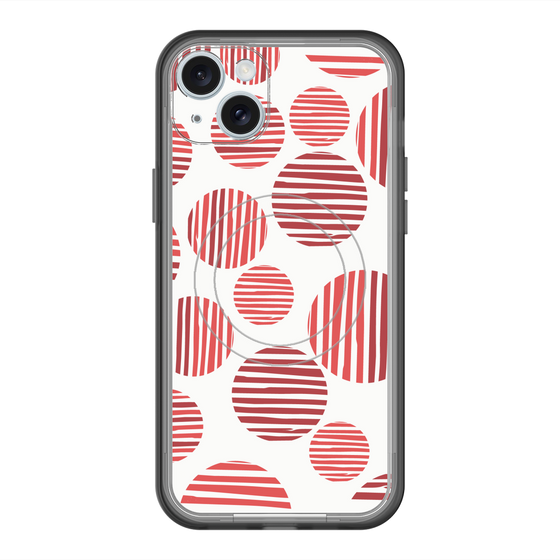 スリムプロテクションプレミアムケース with MagSafe［ Nordic Dot - Red ］