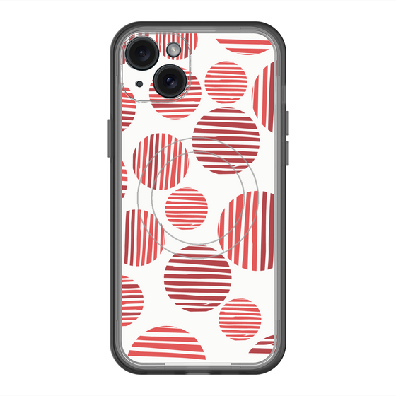 スリムプロテクションプレミアムケース with MagSafe［ Nordic Dot - Red ］