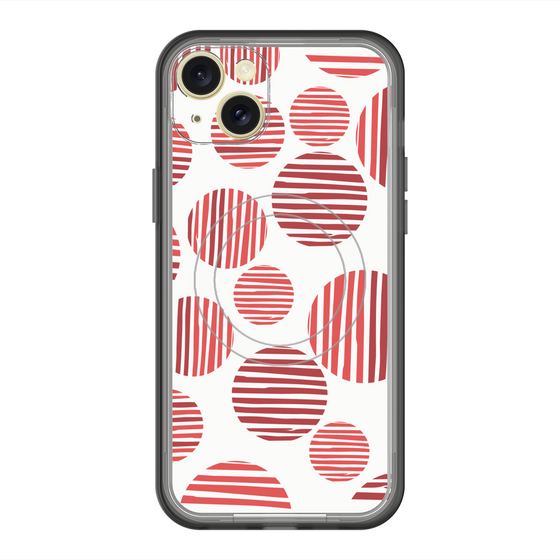 スリムプロテクションプレミアムケース with MagSafe［ Nordic Dot - Red ］