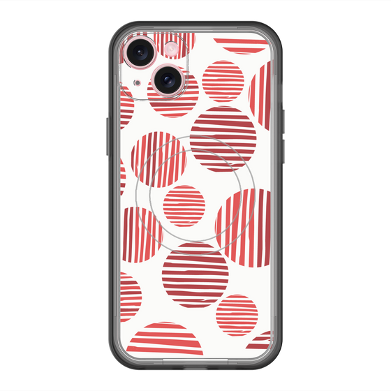 スリムプロテクションプレミアムケース with MagSafe［ Nordic Dot - Red ］