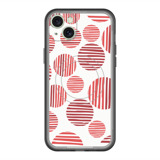 スリムプロテクションプレミアムケース with MagSafe［ Nordic Dot - Red ］