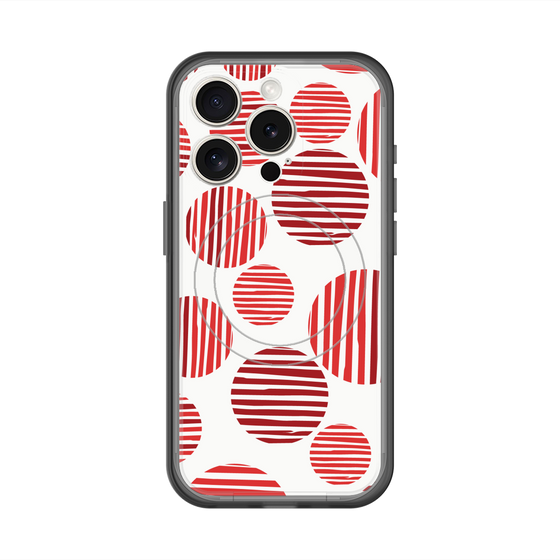スリムプロテクションプレミアムケース with MagSafe［ Nordic Dot - Red ］