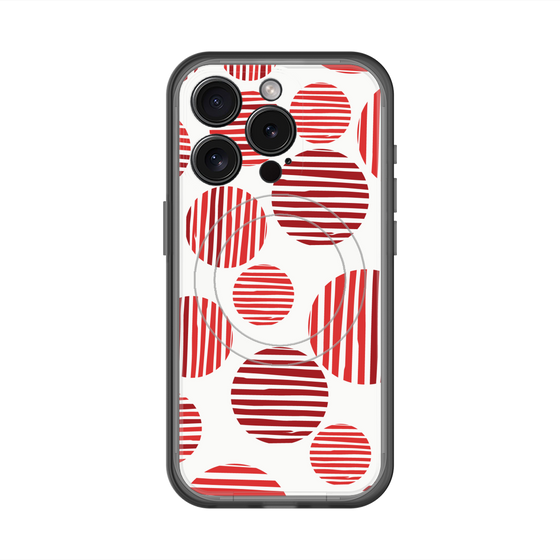 スリムプロテクションプレミアムケース with MagSafe［ Nordic Dot - Red ］