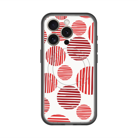 スリムプロテクションプレミアムケース with MagSafe［ Nordic Dot - Red ］