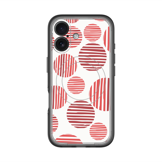 スリムプロテクションプレミアムケース with MagSafe［ Nordic Dot - Red ］