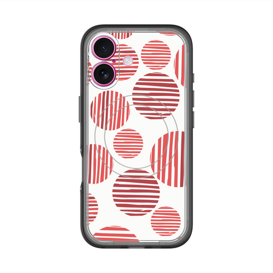 スリムプロテクションプレミアムケース with MagSafe［ Nordic Dot - Red ］