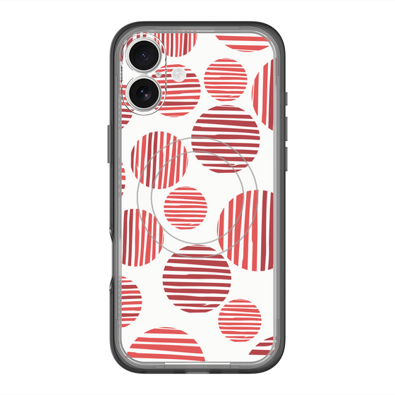 スリムプロテクションプレミアムケース with MagSafe［ Nordic Dot - Red ］