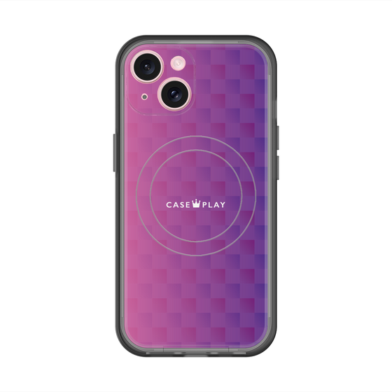 スリムプロテクションプレミアムケース with MagSafe［ CASEPLAY Check - Purple ］
